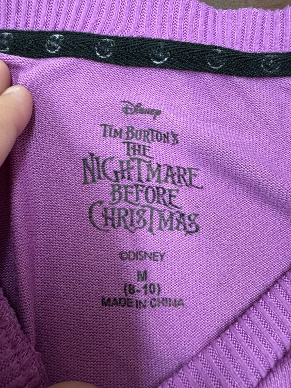 Disney The Nightmare Before Christmas Short Sleeve Purple Sleep Shirt Size Medium - Image 4