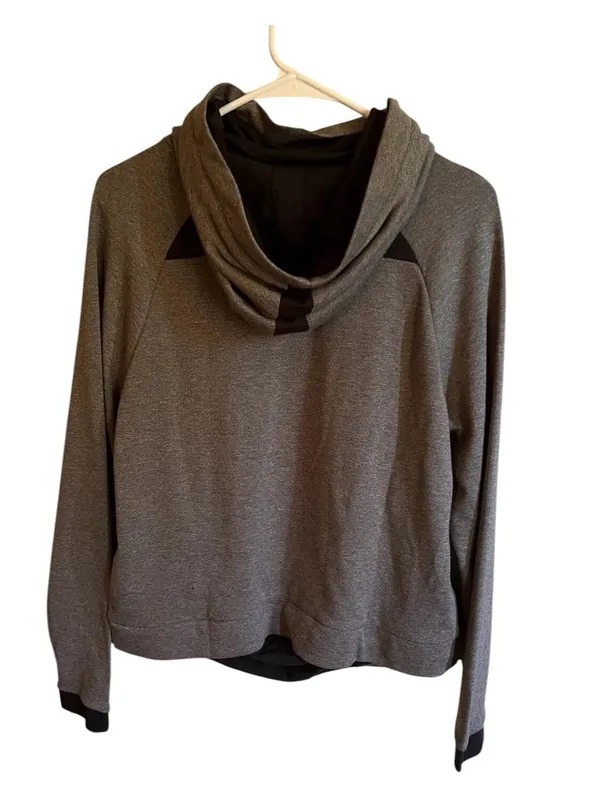 Nike Michigan Wolverines Women's Medium Charcoal Heather Funnel Neck Hoodie - Image 2