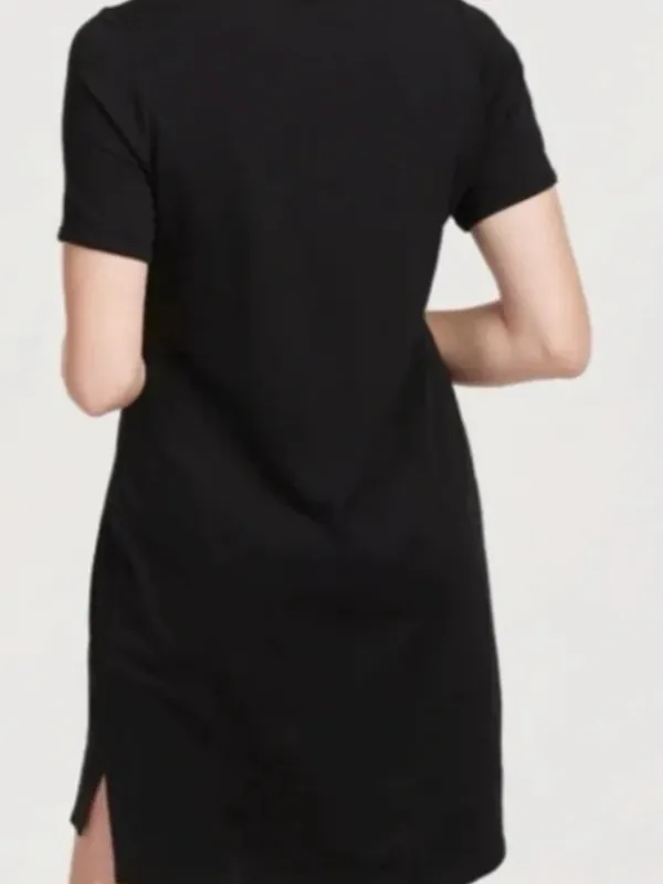 WoolX Lexie Black Relaxed T-Shirt Dress Pocket Sz Large $160 - Image 6