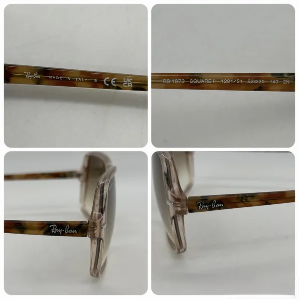 Ray Ban Womens Sunglasses RB 1973 1281/51 Square‎ II 53-20-140 Grandiant Brown - Image 5