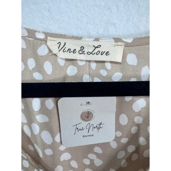 Vine & Love Polka Dot‎ Flutter Sleeve Boho Cottagecore Blouse USA Made Women's M - Image 5