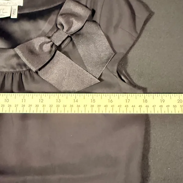 H&M Women Black Bow Accent Sleeveless Shift‎ Dress Size 6 LBD Cocktail Formal - Image 9
