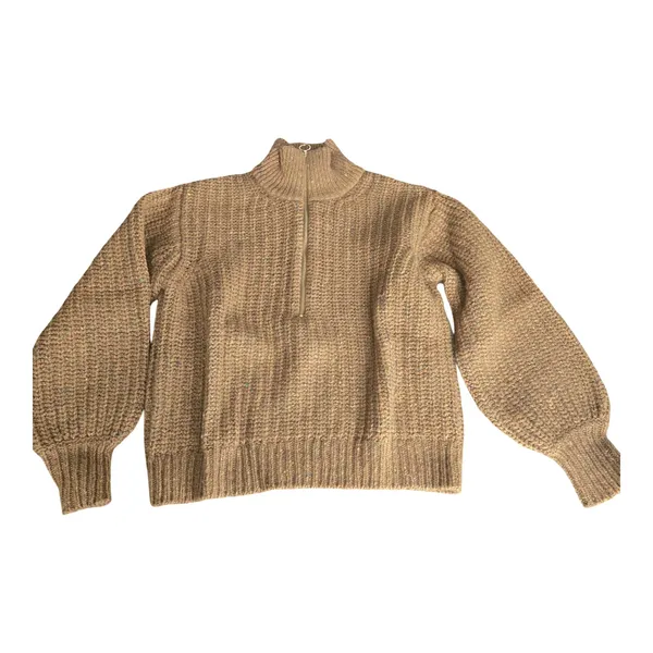 Sezane Nico Half Zip Pullover Wool Sweater Size: XS Brown - Image 2