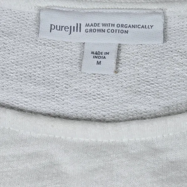 Pure Jill J. Jill White Organic‎ Cotton Raglan Sweatshirt Medium KTP239001 - Image 3