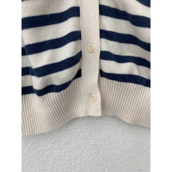 Pact Organic Cotton Earthcore Gritty Boho Granola Girl Striped Cardigan Sweater - Image 4