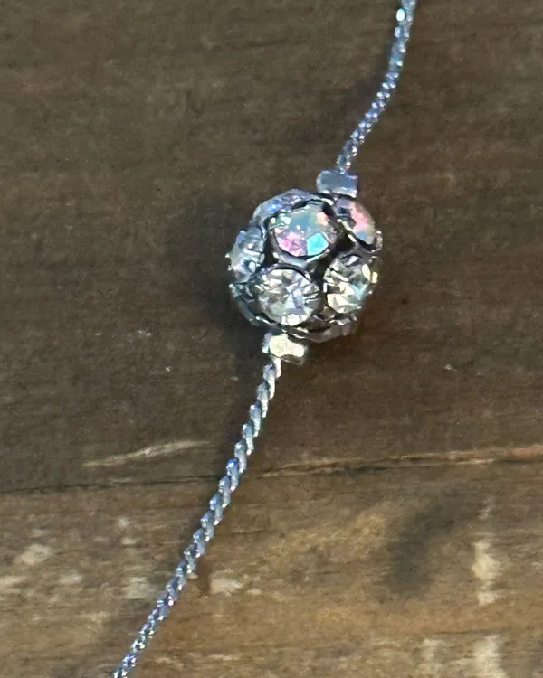 Lia Sophia silver tone Aurora Borealis crystal ball necklace - Image 5