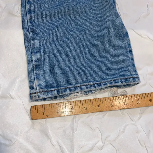 Vintage American Eagle Flare Women's Jeans Light Wash Distressed Mid/Low Rise - Image 3