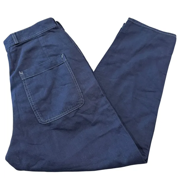 Sandrine Rose NWT Pants Women's 27 Navy Patchwork Workwear Indie Utility Ankle - Image 8