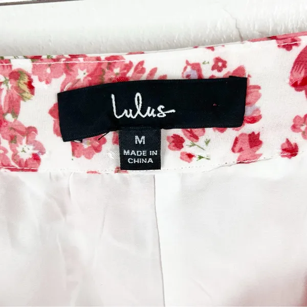 LULUS Sweetly Blooming Ivory Floral Lined Tiered Maxi Skirt Medium Boho Casual - Image 3