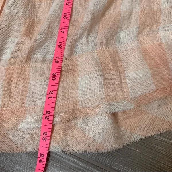 Free People Hey There Sunrise Tank Top gingham plaid check‎ pink white sz S - Image 7