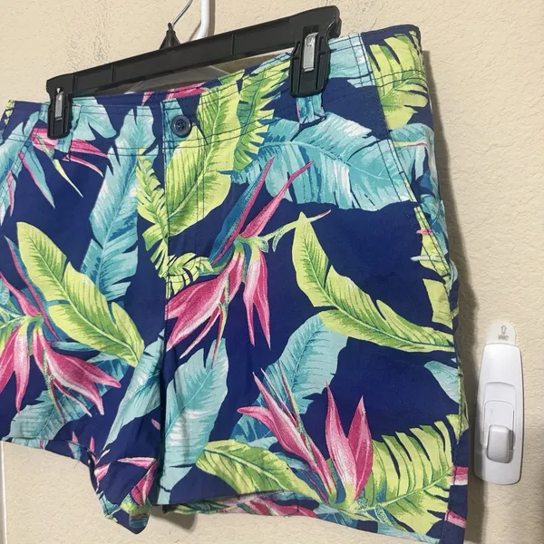Fresh Bright‎ Tropical Hawaiian Casual Shorts Womens sz 8 Cruise beach chino - Image 2