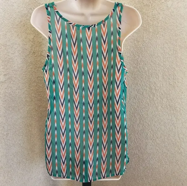 Toska sheer sleeveless flowy tank blouse sz Large - Image 5