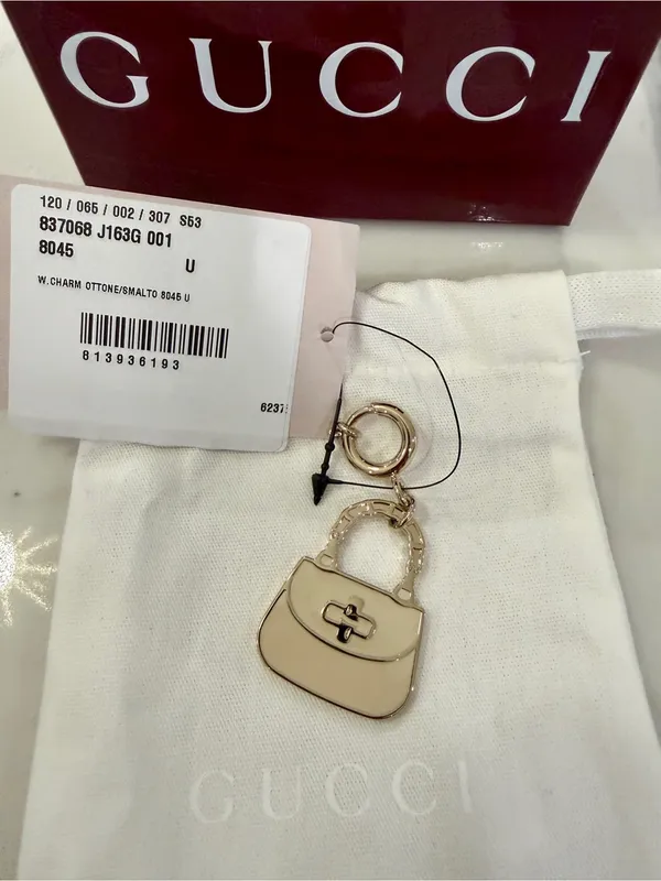 Gucci Enamel Bamboo Bag Charm - Image 3
