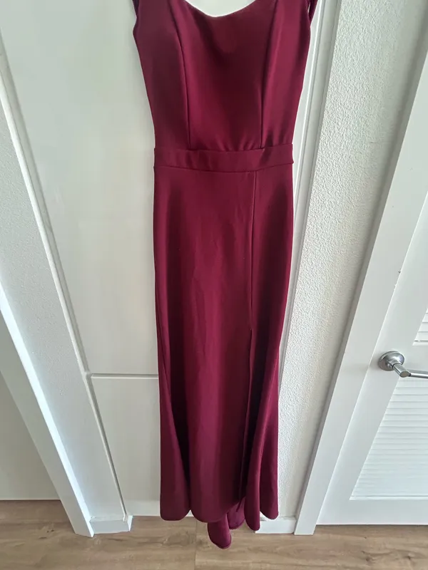 Windsor Burgundy Maxi Formal Dress - Image 2