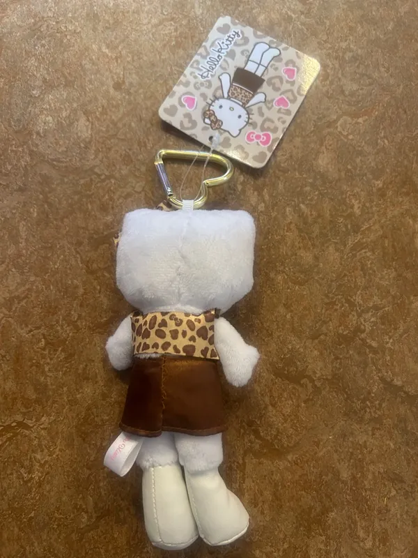 Sanrio Hello Kitty Long Legged Style Leopard Plush Keychain Bag Charm - Image 2