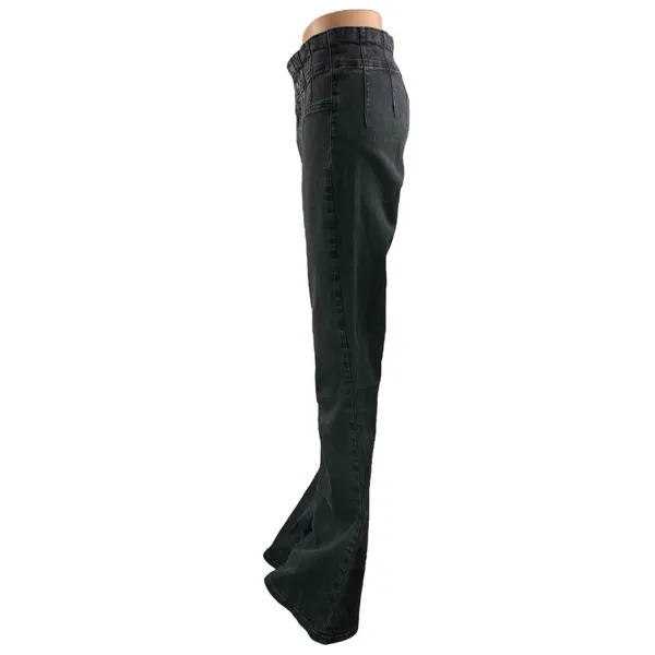 Free People We The Free Black High Waisted Flare Bootcut Denim Jeans Size 31 - Image 2