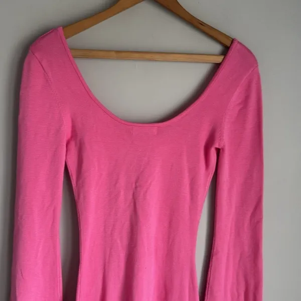 Meshki Birdie Long Sleeve Knit Mini Dress in Bubblegum XXS - Image 9