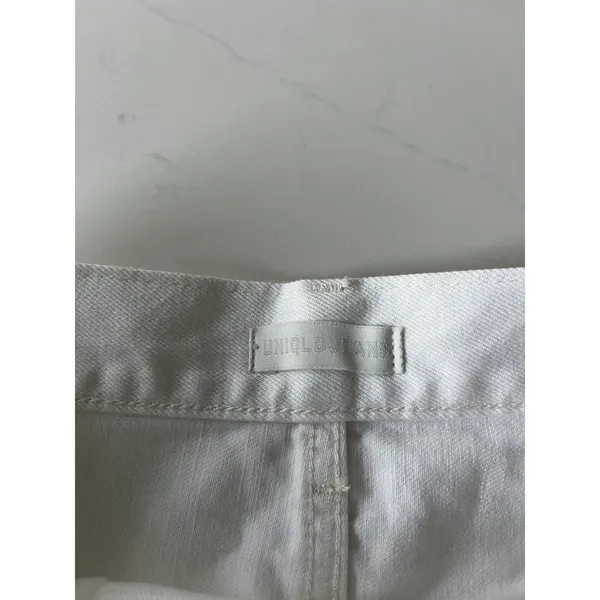 Uniqlo Jeans Women’s 28 White High Rise Denim Shorts - Image 4