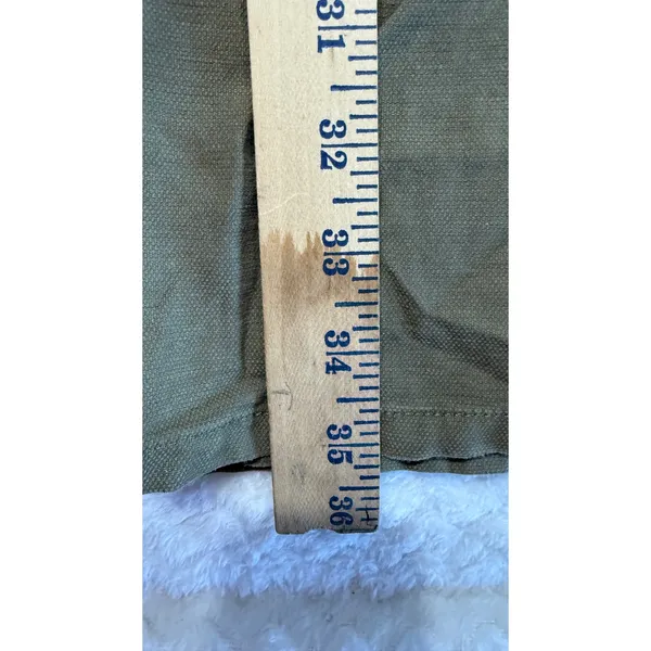 Eileen Fisher Olive Green Organic Cotton Hemp Straight Leg Utility Pants Size 2 - Image 7