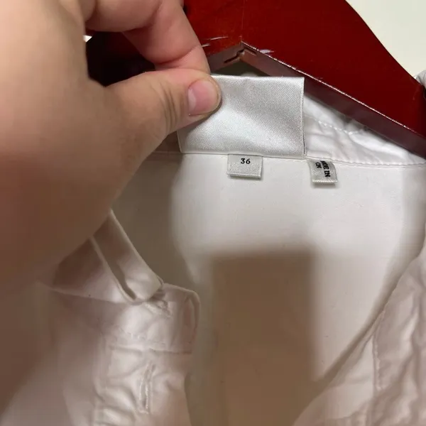Gestuz white oversized boxy fit button down shirt sz 36 US 4 - Image 6