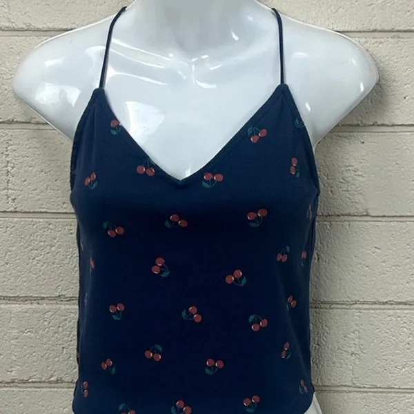 American Eagle Strappy-Go-Lucky cherry blue tank top size M - Image 6