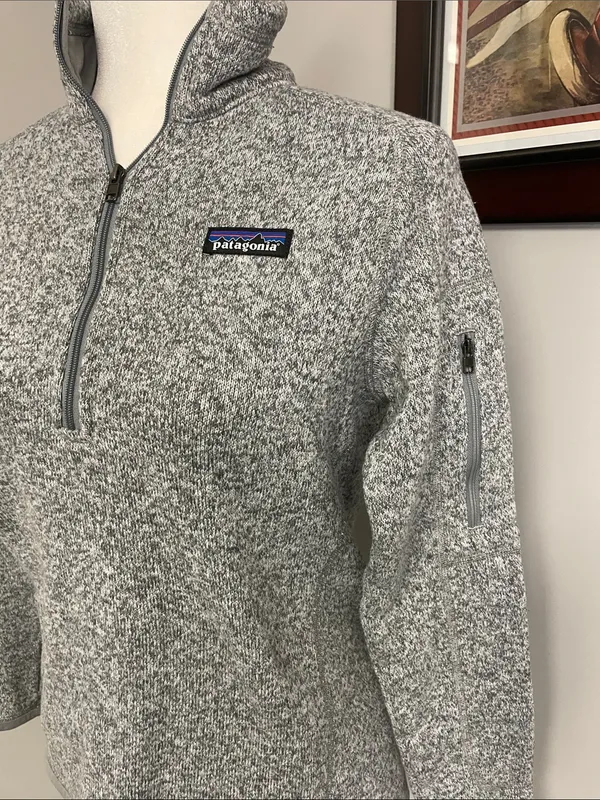 Patagonia pullover better sweater gray heathered quarter zip Small womens - Image 2