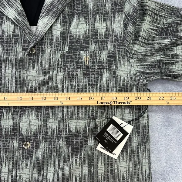 FRYE‎ Premium Sleepwear Mens Large Flannel Print Notched Set Gray Cotton Blend - Image 10