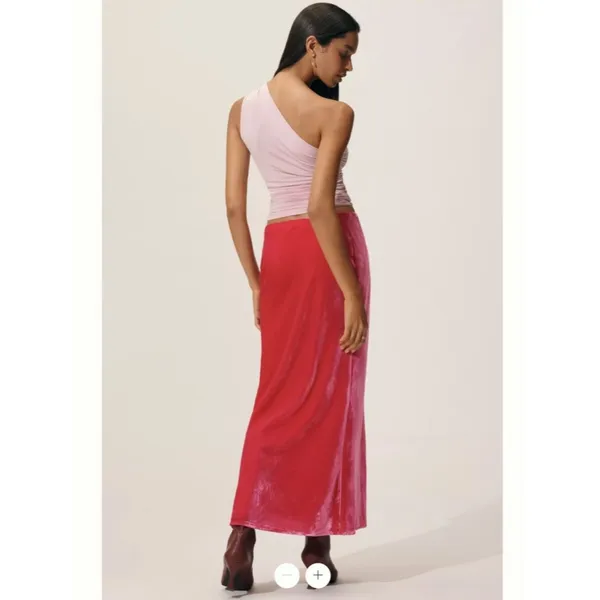 Anthropologie The Tilda Maxi Slip Skirt: Velvet Edition - Image 3