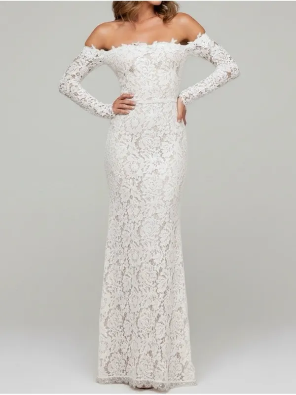 LULUS Romance Dreamer Lace Off-the-Shoulder Dress, White, Medium - Image 3