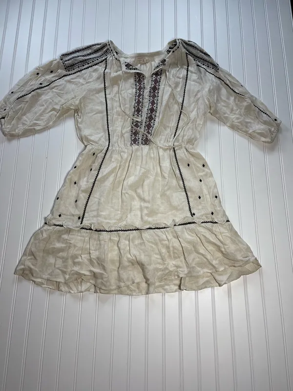 Boutique Skies Are Blue Embroidered Boho Peasant‎ Mini Dress | Size Large - Image 3