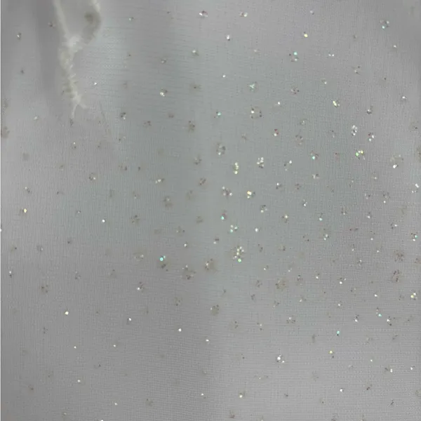 DEADSTOCK y2k white maxi cowl neck sequin dress sheet truffle sleeve glam size 8 - Image 6