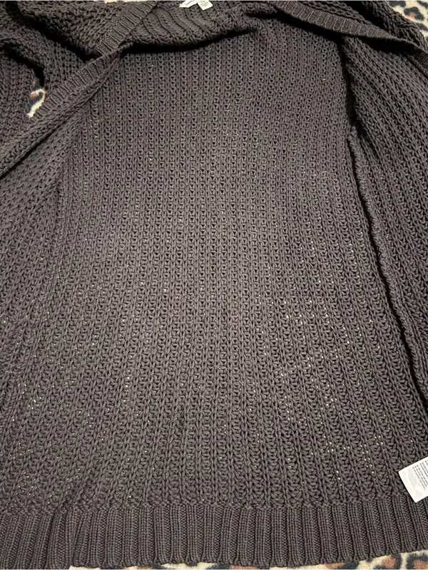 2000s vintage brownish black 2014 american eagle cable knit button down cardigan - Image 5
