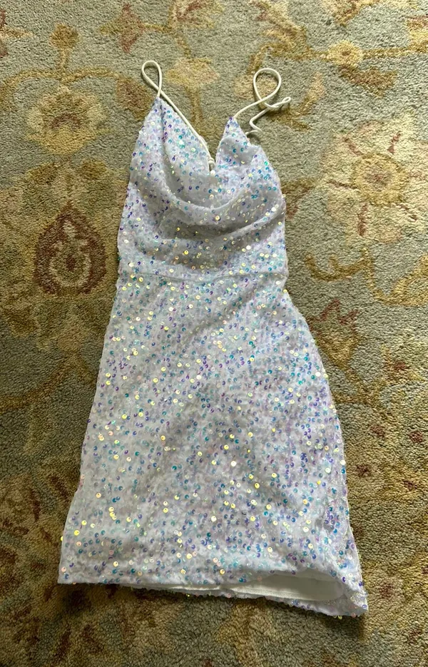 Lucy in the Sky Cowl Sequin Dress - Image 3
