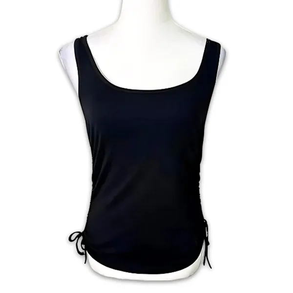 4th & Reckless Annoushka Tank Top Ruched Side Scoop Neckline Soft Black W L NWOT - Image 2