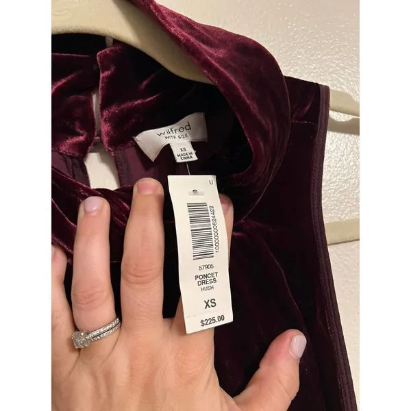 Aritzia Wilfred with Silk Burgundy Poncet Dress NWT Sz. XS - Image 4