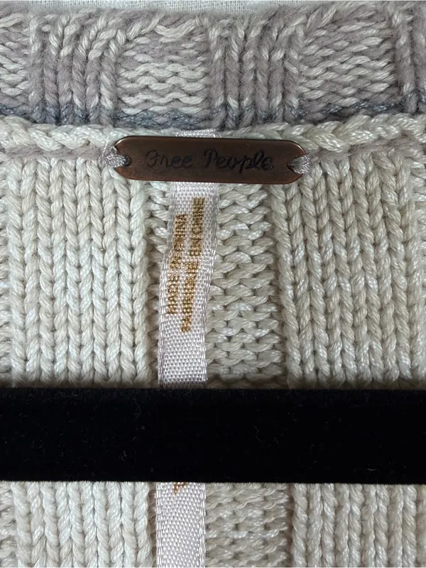 Free People Cream Tan Walk In The Park Knit Angora Blend Button Up Cardigan - Image 3