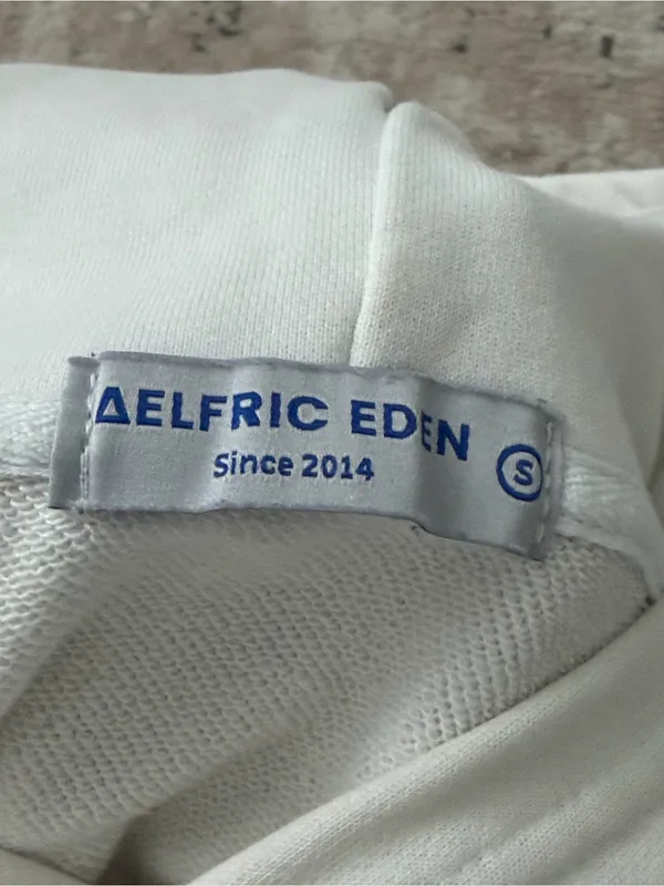 Aelfric Eden white hoodie with red cherries graphic and text size small - Image 3