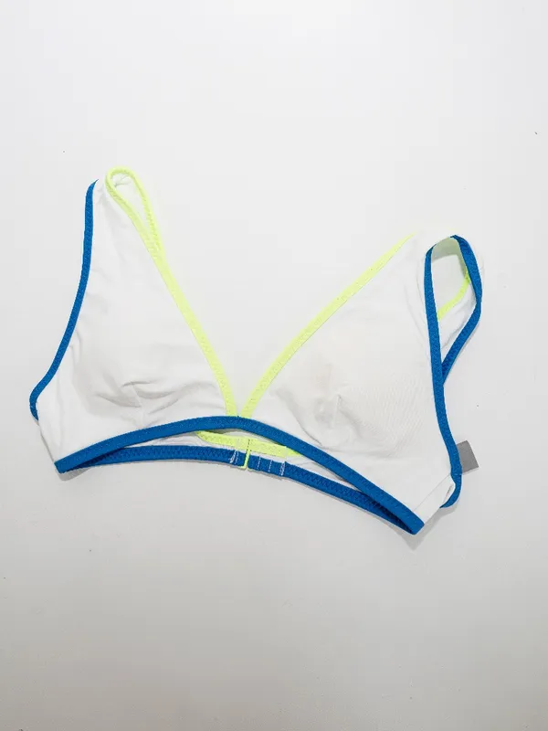 Aerie - White Contrast Trim Triangle Bikini Swim Top - Image 2