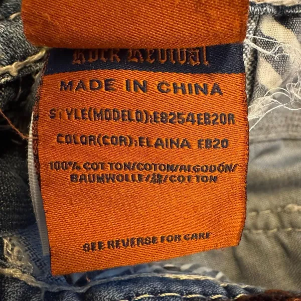 Rock Revival Elaina Easy Boot Jeans Women’s Size 31 Blue Denim Buckle Exclusive - Image 5
