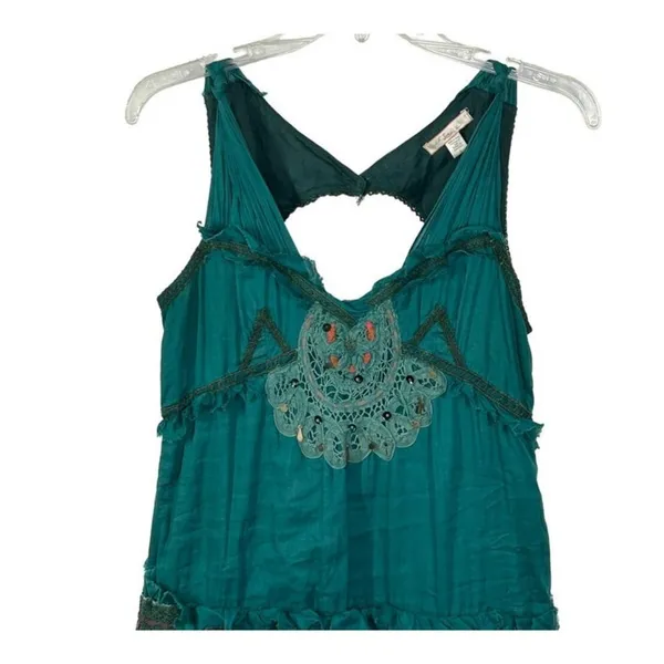 Urban Outfitters Lux Victorian Steampunk Green Midi Dress Size 5 - Image 4