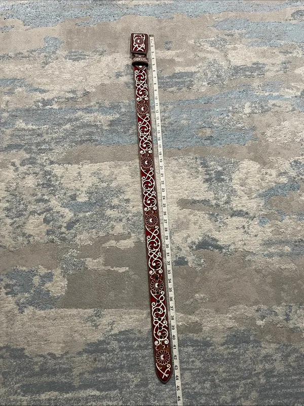 Floral Laser Cut Western Leather Belt Cowgirl Rodeo Size M/L - Image 6