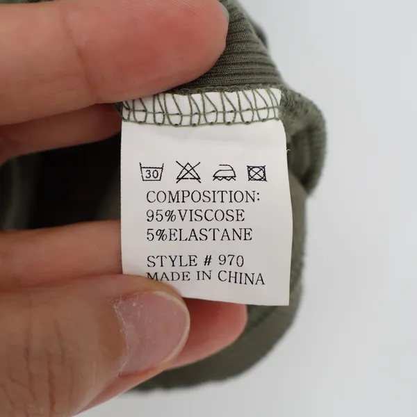 Olive Green Ribbed V-Neck Camisole Spaghetti Strap Tank Top Style 970 Mens Small - Image 4
