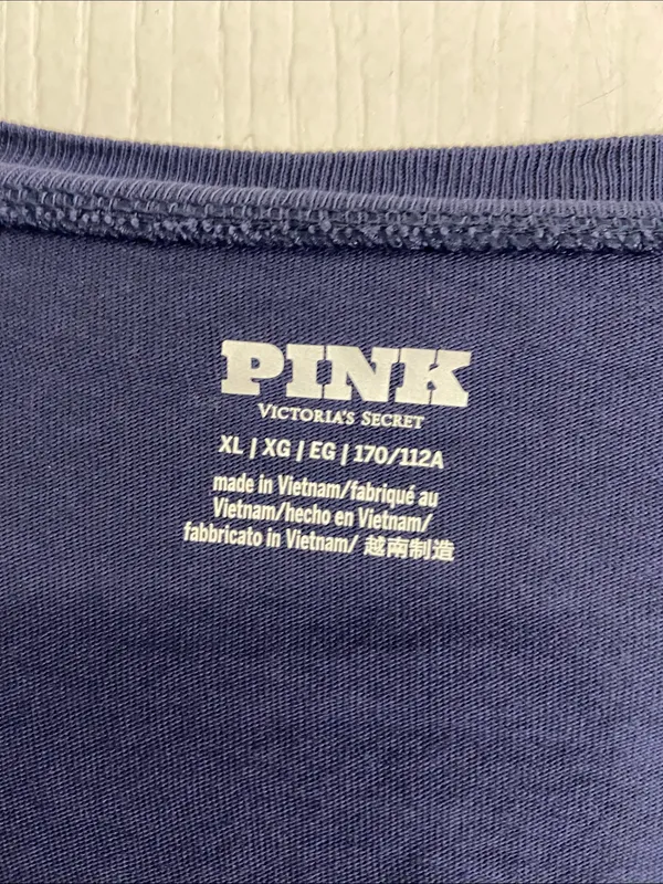 PINK Victoria's Secret Navy V-Neck Short Sleeve Tee - Image 2