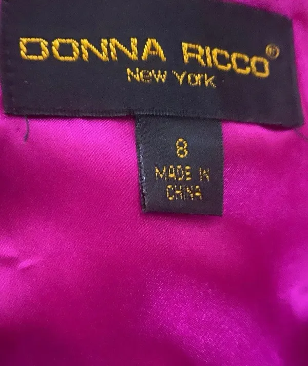Donna Ricco New York Silk Satin Halter Flow Magenta Wedding Guest Cocktail dress - Image 3