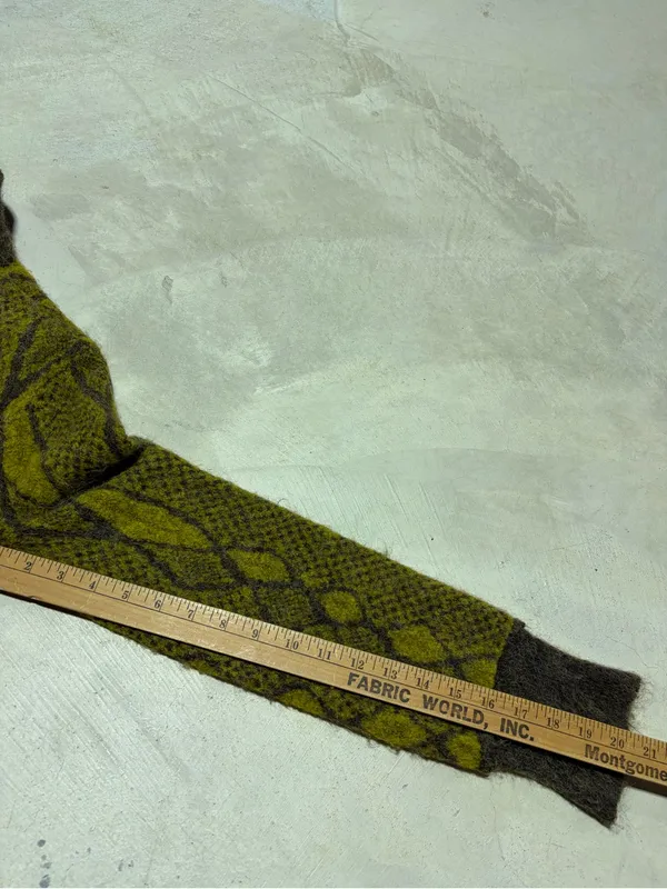 Free people Green and Brown wool alpaca Cardigan medium - Image 4