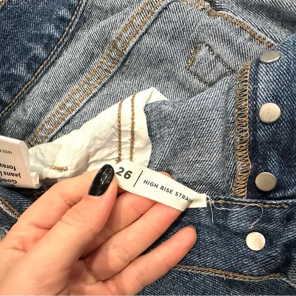 PacSun Medium Blue Distressed High Waisted Straight Leg Jeans - Image 5