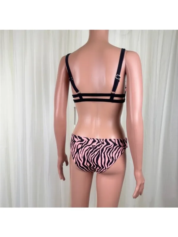 TiniBikini Two Piece Zebra Stripe Swimsuit Size Small - Image 3