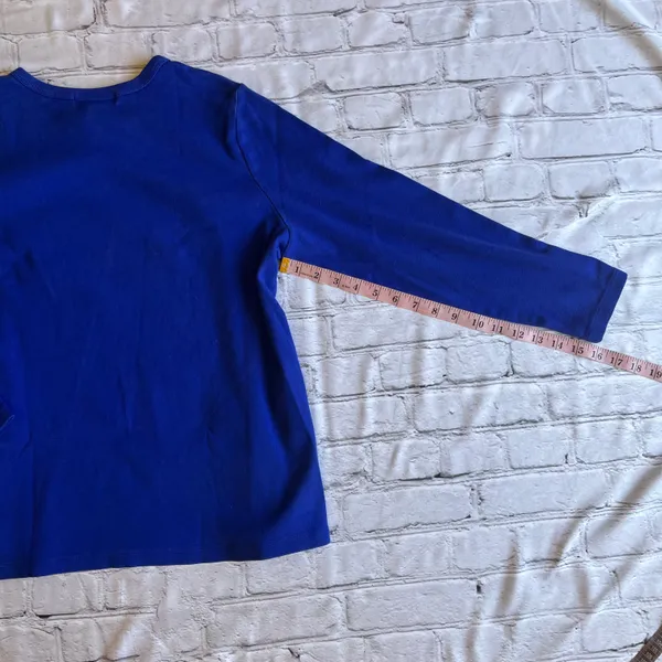 Ralph Lauren Royal Blue Long Sleeve Knit T-Shirt Shirt Top 1X - Image 11