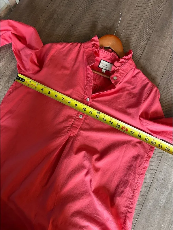 Tuckernuck Teagan Popover Blouse Shirt 100% Cotton in Pink Women’s Small - Image 10