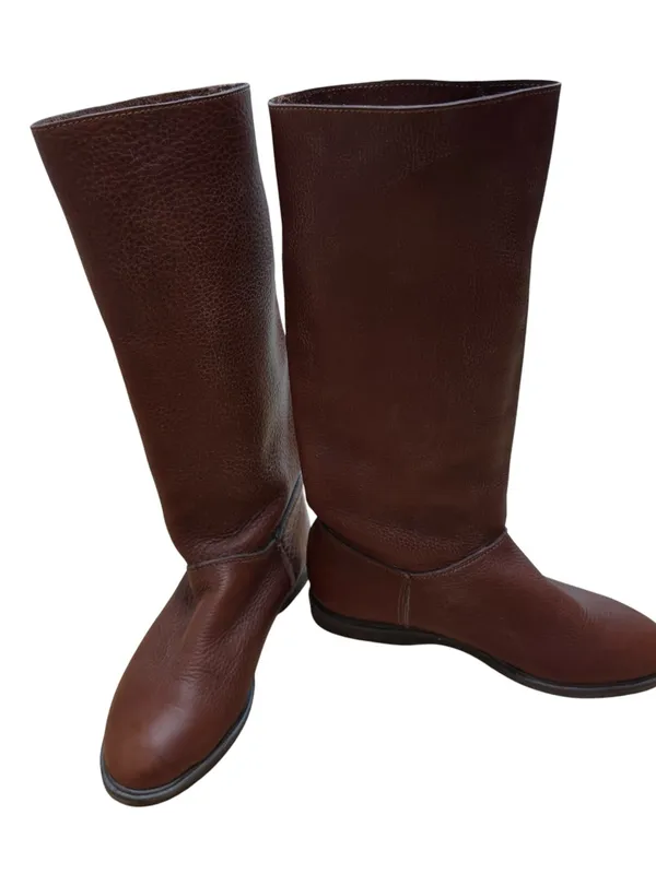 Eddie Bauer Brown Leather Tall Riding Boots Vibram Sole Women Approx US 8 EU 39 - Image 4